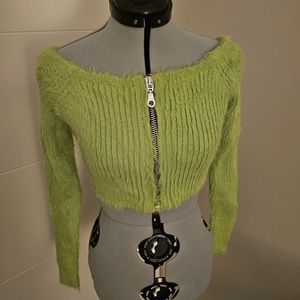 Ragged Priest fuzzy crop long sleeve, Size XS